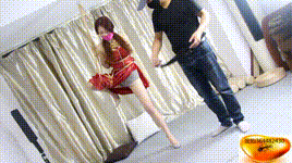 【绳舞飞扬】楠楠拉丁舞红裙片足紧缚+鞭阴+振振